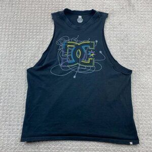DC Shoes Shirt Men Extra Large XL Black Modified Cut-Off Sleeveless T-Shirt